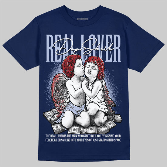 Jordan 6 Retro 'White And Midnight Navy' DopeSkill Navy T-shirt Real Lover Graphic Streetwear