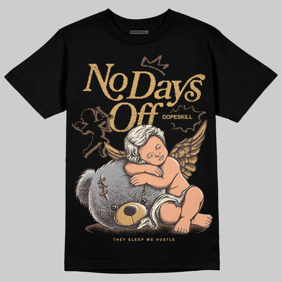 Jordan 5 “Earth/Metallic Gold” DopeSkill T-Shirt New No Days Off Garaphic Streetwear - Black