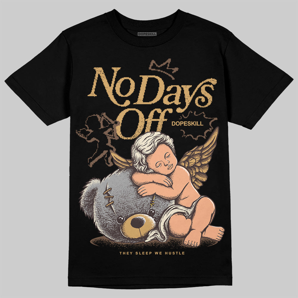 Jordan 5 “Earth/Metallic Gold” DopeSkill T-Shirt New No Days Off Garaphic Streetwear - Black