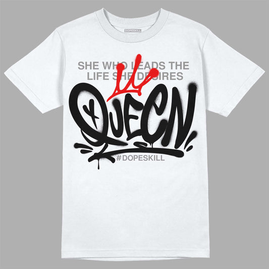 Jordan 2 Retro "Black Cement" DopeSkill T-Shirt Queen Graphic Streetwear - White