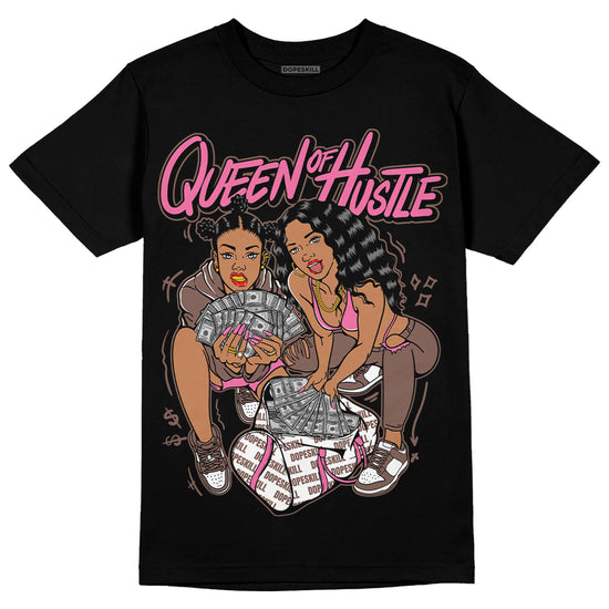 Dunk Low Smokey Mauve Playful Pink DopeSkill T-Shirt Queen Of Hustle Graphic Streetwear - Black