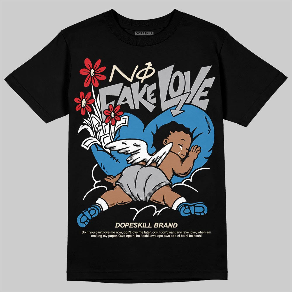 Jordan 3 Retro OG Rare Air DopeSkill T-Shirt No Fake Love Graphic Streetwear - Black