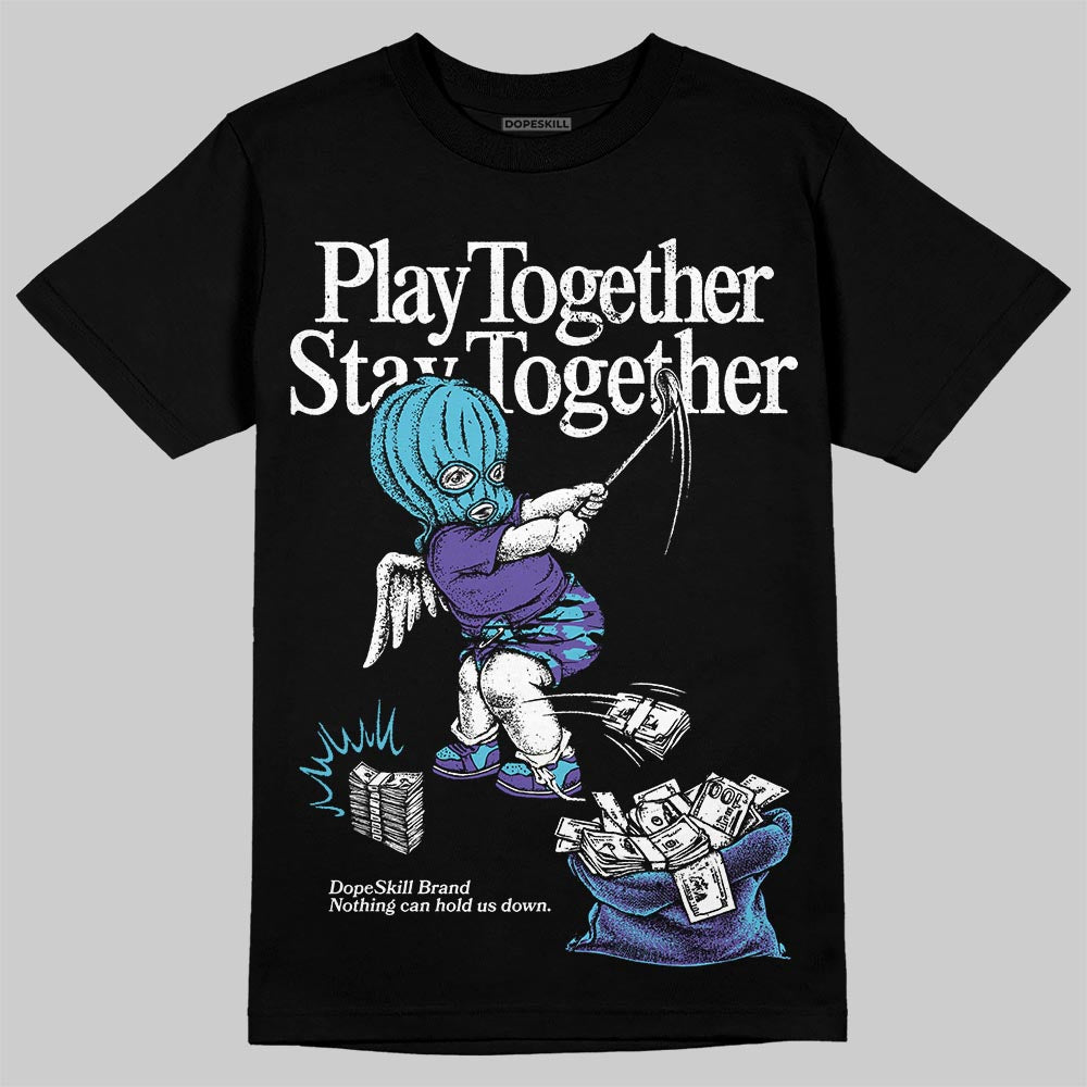 Jordan 8 Retro 'Aqua' 2025 DopeSkill T-Shirt Play together, Stay together Graphic Streetwear - Black
