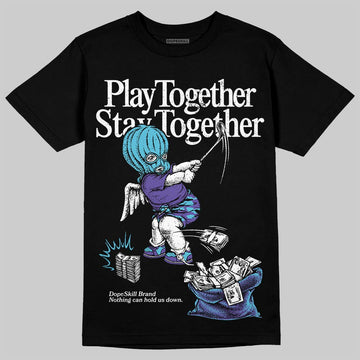 Jordan 8 Retro 'Aqua' 2025 DopeSkill T-Shirt Play together, Stay together Graphic Streetwear - Black