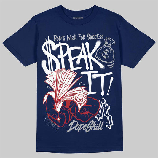 Jordan 12 Retro French Blue (2025) DopeSkill T-Shirt Speak It Graphic Streetwear - navy