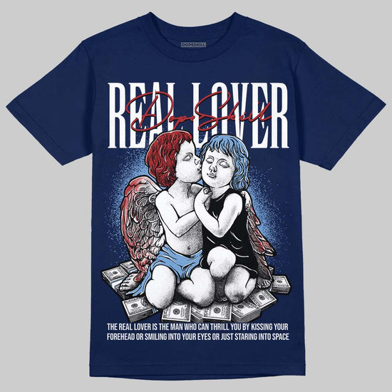 Jordan 1 High OG "Midnight Navy" DopeSkill Navy T-shirt Real Lover Graphic Streetwear