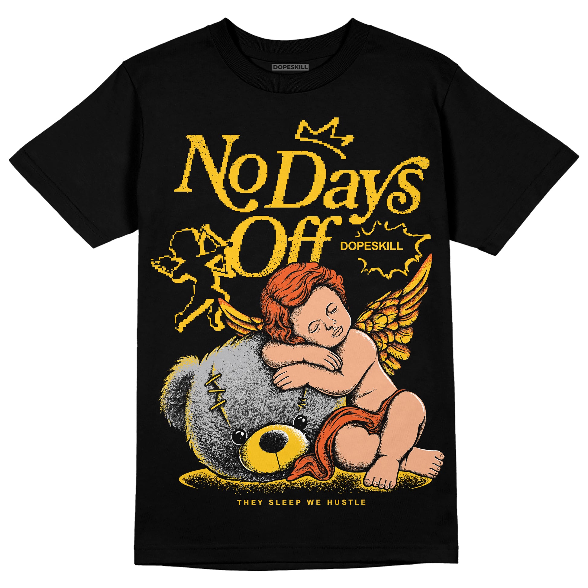 Yellow Sneakers DopeSkill T-Shirt New No Days Off Graphic Streetwear - Black