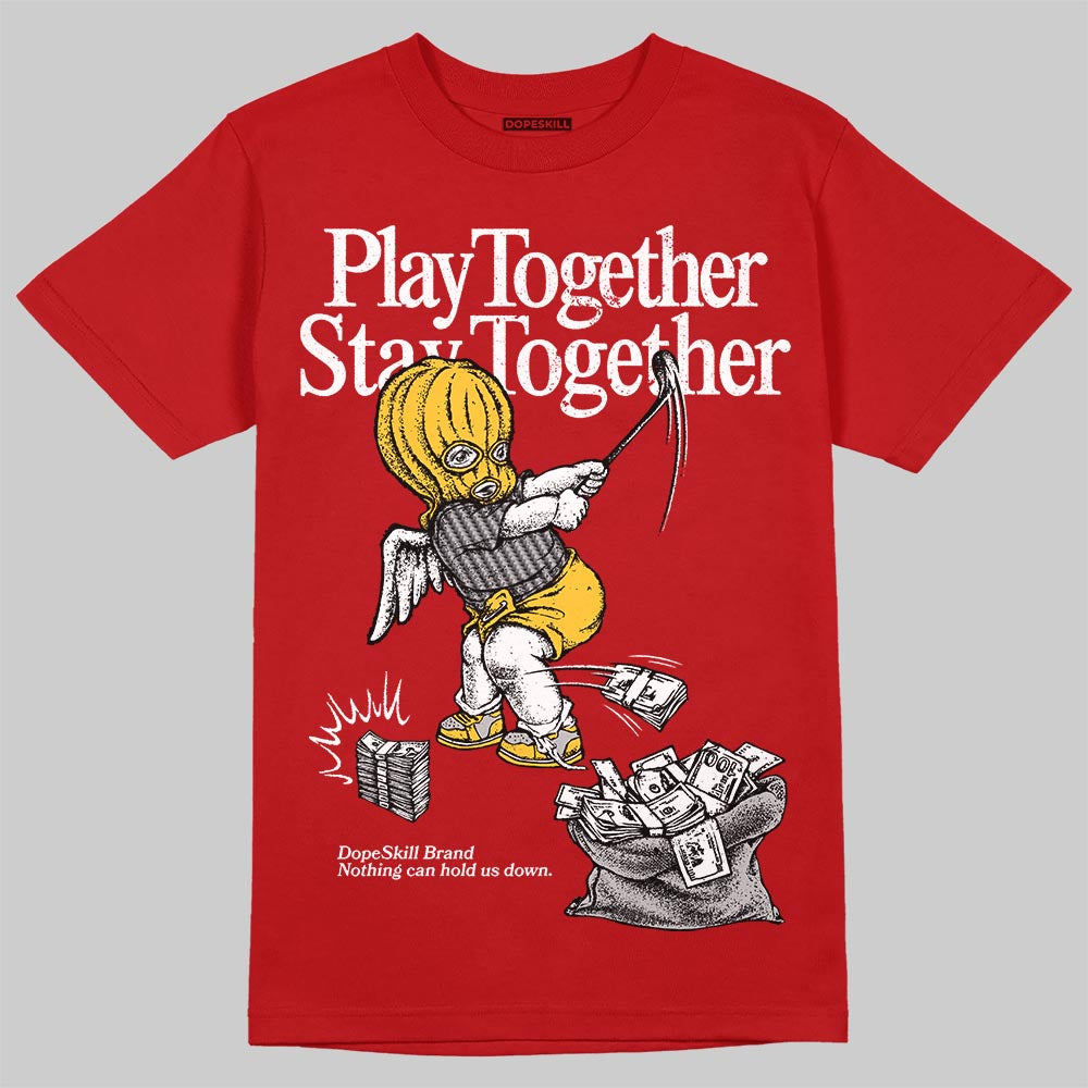 Jordan 14 Retro Ferrari (2025) DopeSkill T-Shirt Play together, Stay together Graphic Streetwear - Red