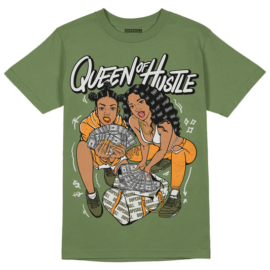 Jordan 5 "Olive" DopeSkill Olive T-shirt Queen Of Hustle Graphic Streetwear