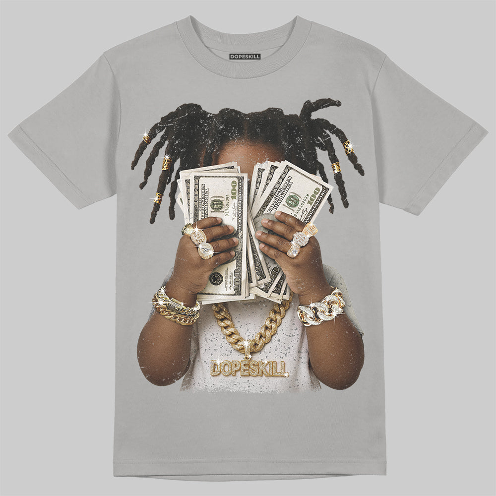 Jordan 5 Retro Wolf Grey (2026) DopeSkill T-Shirt Rich Youth Graphic Streetwear - Gravel