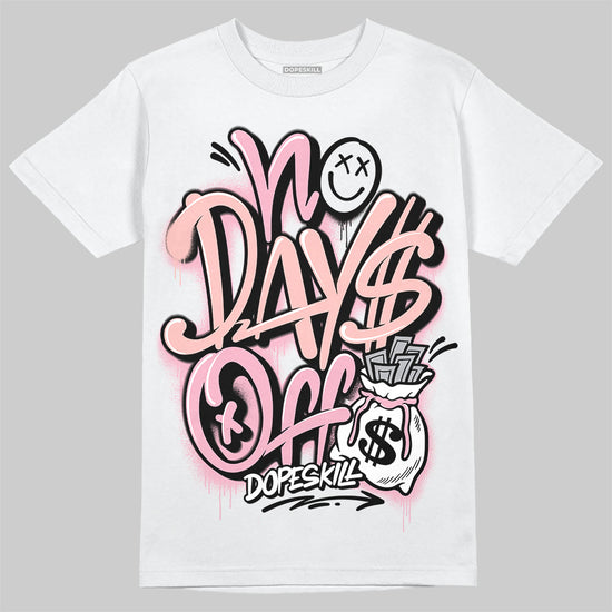 AMIRI White & Pink Stars Court Sneakers DopeSkill T-Shirt No Days Off Graphic Streetwear - White