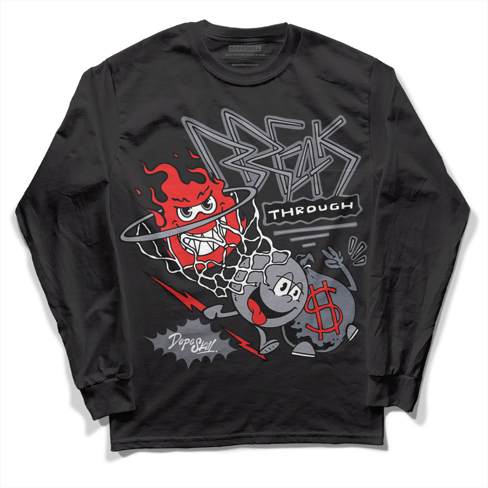 Jordan 14 Retro 'Stealth' DopeSkill Long Sleeve T-Shirt Break Through Graphic Streetwear - Black