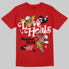 Jordan 1 Retro High OG Black Toe Reimagined DopeSkill T-Shirt New Love Heals Graphic Streetwear - red