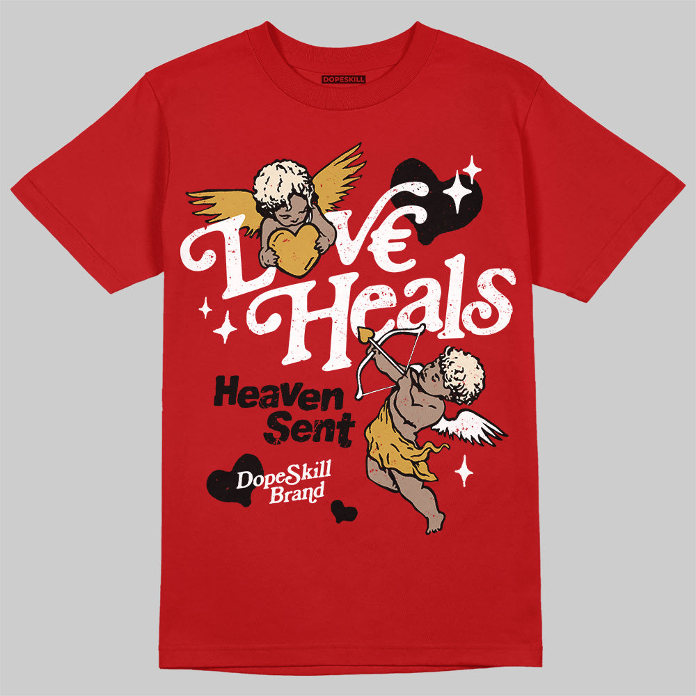 Jordan 1 Retro High OG Black Toe Reimagined DopeSkill T-Shirt New Love Heals Graphic Streetwear - red