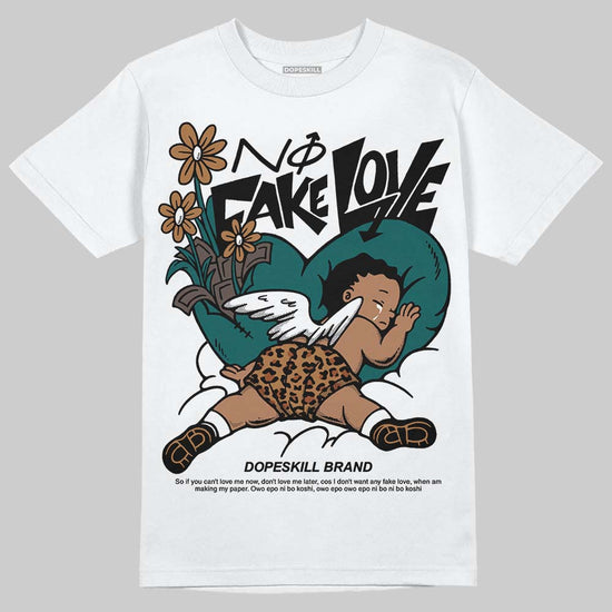 Adidas Samba OG Leopard Pack Collegiate Green DopeSkill T-Shirt No Fake Love Graphic Streetwear - White