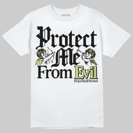Jordan 5 “Luminous Green” DopeSkill T-Shirt Protect Me From Evil Graphic Streetwear - White