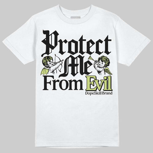 Jordan 5 “Luminous Green” DopeSkill T-Shirt Protect Me From Evil Graphic Streetwear - White
