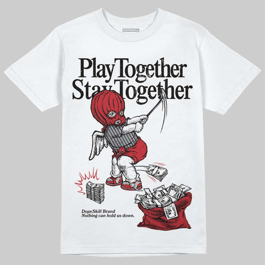 Jordan 14 Retro Ferrari (2025) DopeSkill T-Shirt Play together, Stay together Graphic Streetwear - White