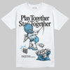 Jordan 4 Denim “Worn Blue” DopeSkill T-Shirt Play together, Stay together Graphic Streetwear - White
