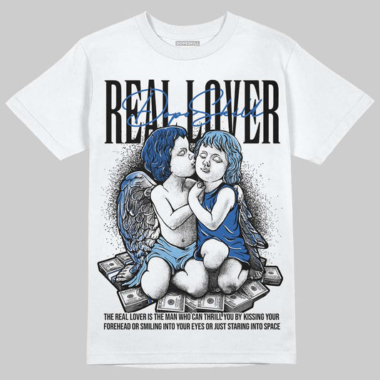 Air Foamposite One “International Blue” DopeSkill T-Shirt Real Lover Graphic Streetwear - White