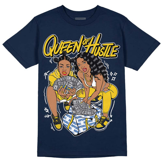 Dunk Low Vintage “Michigan” DopeSkill Midnight Navy T-Shirt Queen Of Hustle Graphic Streetwear 