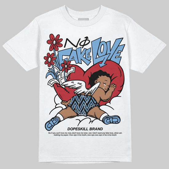 Jordan 12 Retro 'Melo' DopeSkill T-Shirt No Fake Love Graphic Streetwear - White