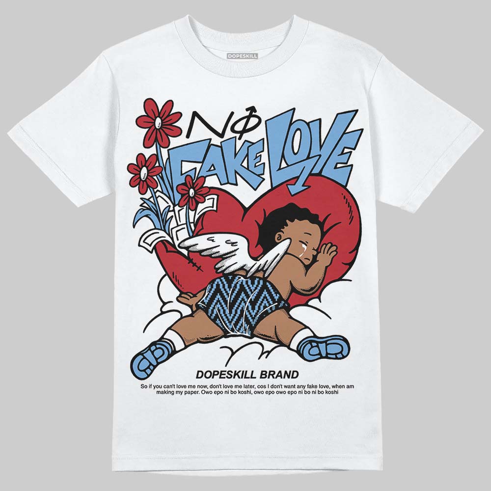 Jordan 12 Retro 'Melo' DopeSkill T-Shirt No Fake Love Graphic Streetwear - White