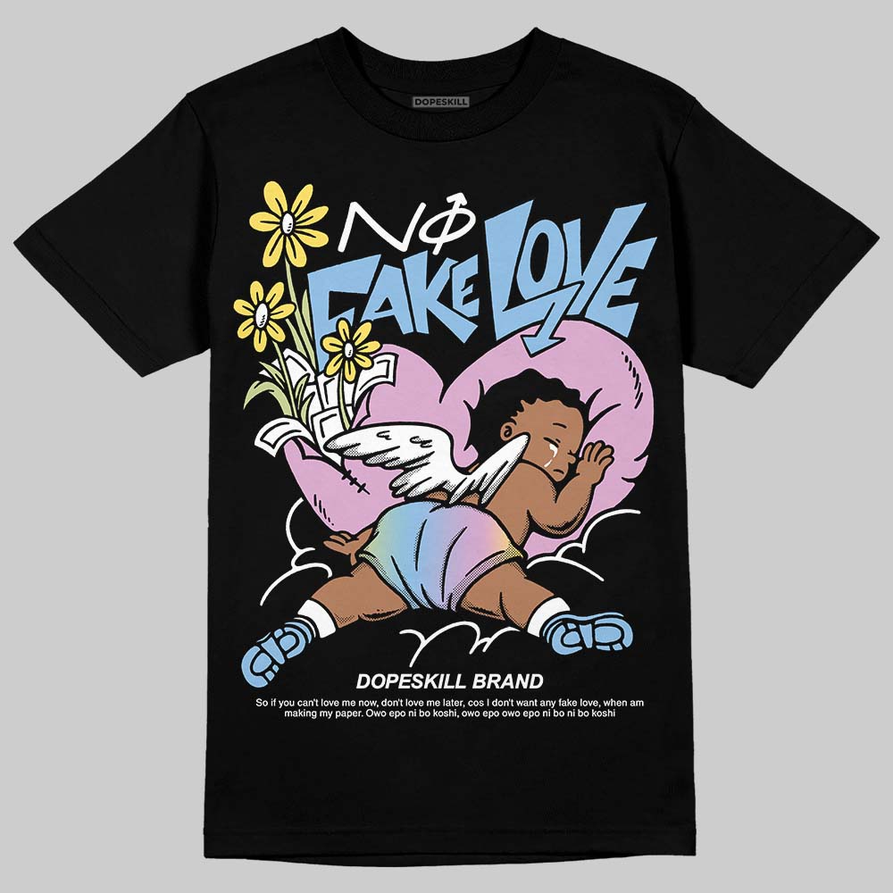 Jordan 5 “Year of the Snake” DopeSkill T-Shirt No Fake Love Graphic Streetwear - Black