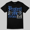 Awake NY x Jordan 5 Retro 'Black Racer Blue' DopeSkill T-Shirt Protect Me From Evil Graphic Streetwear - Black