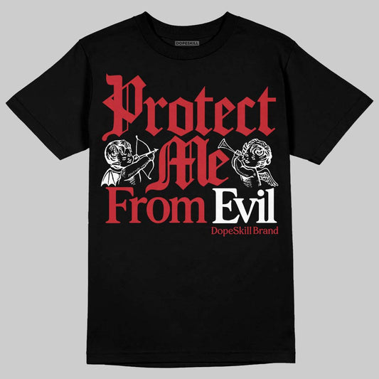Jordan 5 Retro Fire Red Black Tongue (2025) DopeSkill T-Shirt Protect Me From Evil Graphic Streetwear - black