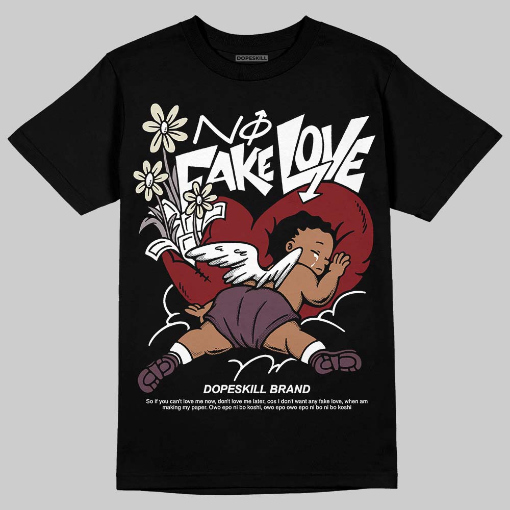 A Ma Maniére x Air Jordan 5 “Violet Ore” DopeSkill T-Shirt No Fake Love Graphic Streetwear - Black