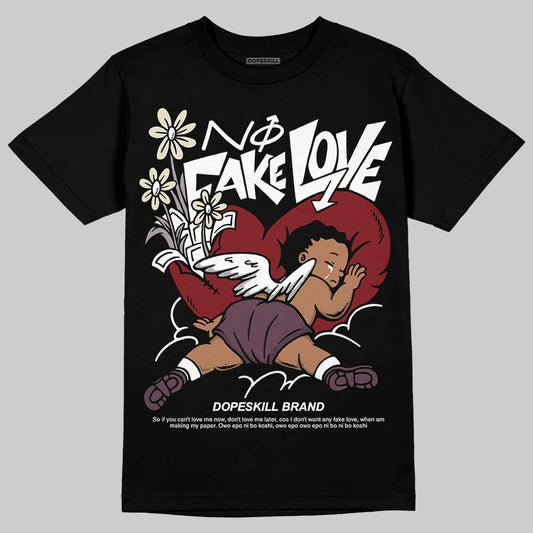 A Ma Maniére x Air Jordan 5 “Violet Ore” DopeSkill T-Shirt No Fake Love Graphic Streetwear - Black