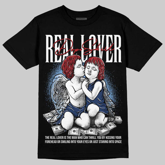 Jordan 1 High OG "Midnight Navy" DopeSkill T-Shirt Real Lover Graphic Streetwear - Black