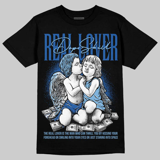 Air Foamposite One “International Blue” DopeSkill T-Shirt Real Lover Graphic Streetwear - Black