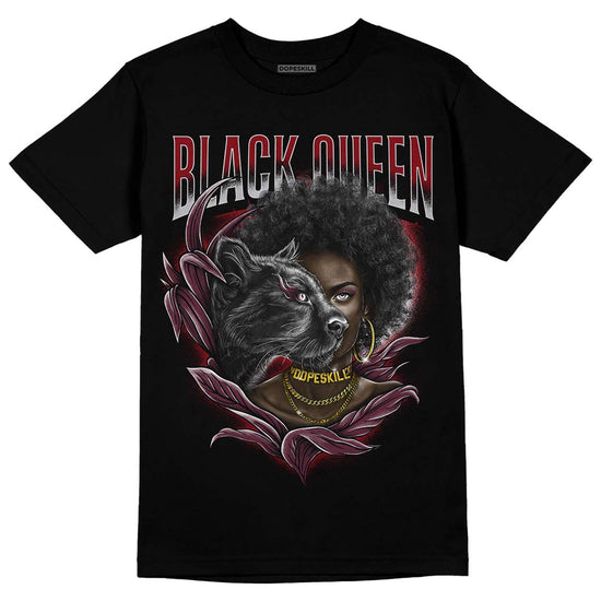 Jordan 5 Retro Burgundy (2023) DopeSkill T-Shirt New Black Queen Graphic Streetwear - Black