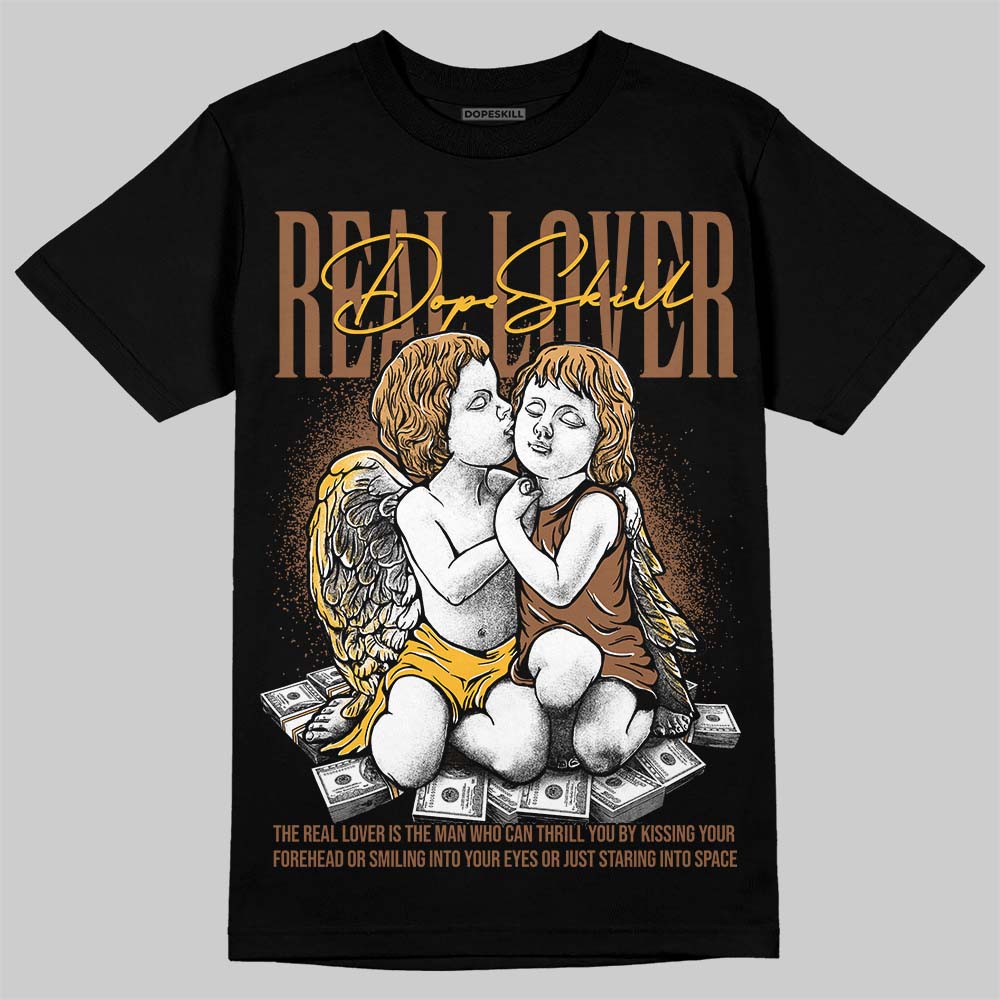 Jordan 1 High OG Black Metallic Gold DopeSkill T-Shirt Real Lover Graphic Streetwear - Black