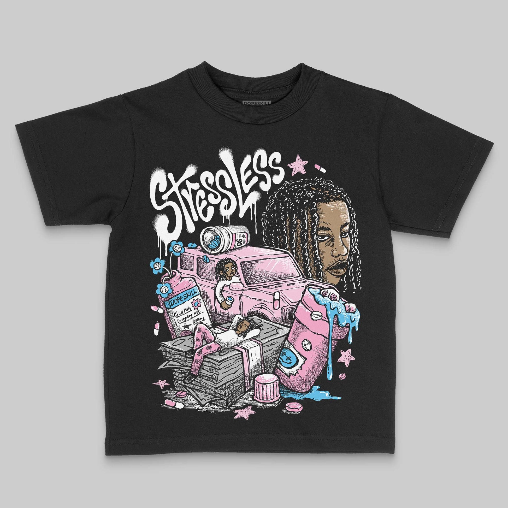 Jordan 12 GS “Pearl Pink” DopeSkill Toddler Kids T-shirt Stressless Graphic Streetwear - Black