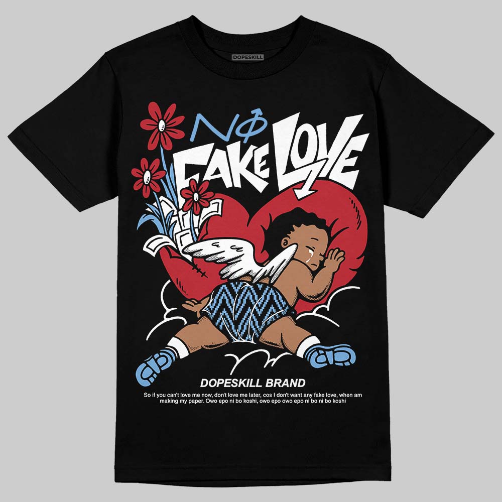 Jordan 12 Retro 'Melo' DopeSkill T-Shirt No Fake Love Graphic Streetwear - Black