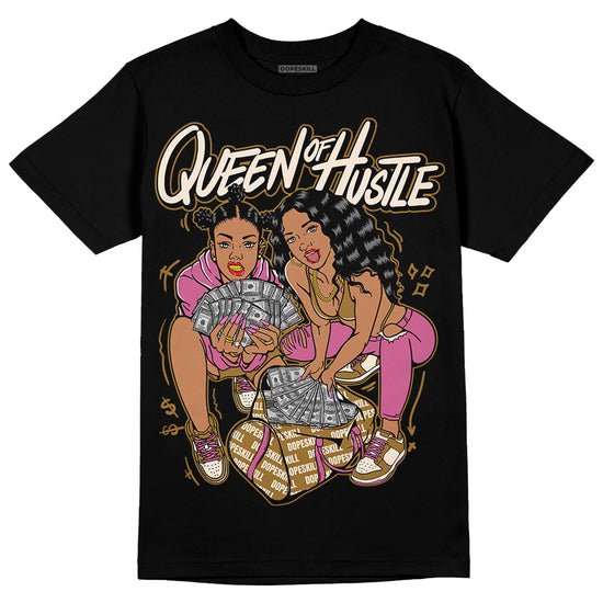 Dunk Low Just Do It “Bronzine/Playful Pink” DopeSkill T-Shirt Queen Of Hustle Graphic Streetwear - Black