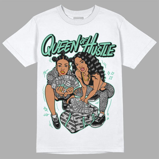 Jordan 3 "Green Glow" DopeSkill T-Shirt Queen Of Hustle Graphic Streetwear - White 