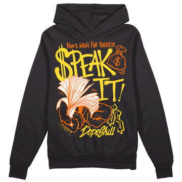 Jordan 4 Thunder DopeSkill Hoodie Sweatshirt Speak It Graphic Streetwear - Black