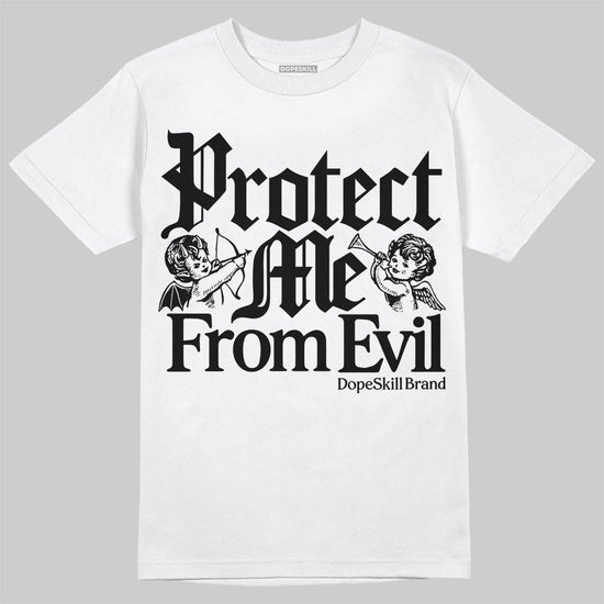 Air Foamposite One 'Triple White' DopeSkill T-Shirt Protect Me From Evil Graphic Streetwear - White