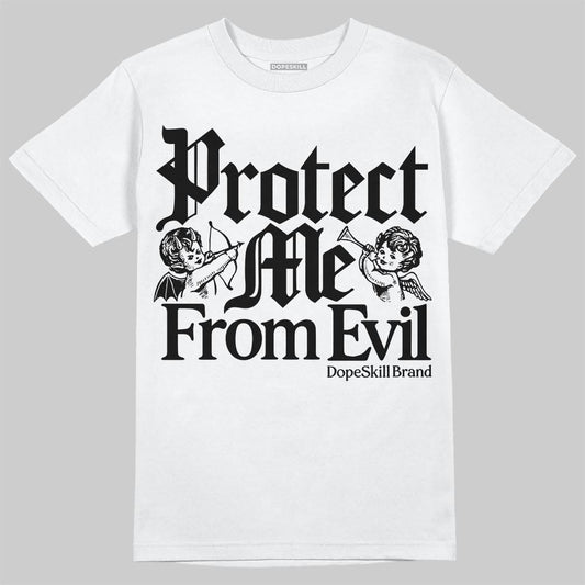Air Foamposite One 'Triple White' DopeSkill T-Shirt Protect Me From Evil Graphic Streetwear - White