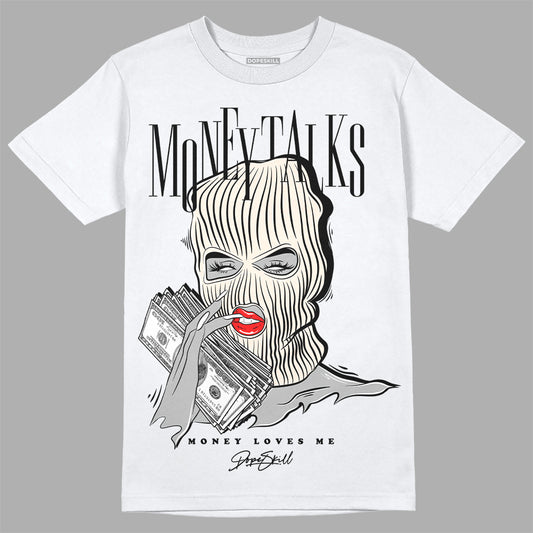 Dunk Low Cool Grey DopeSkill T-Shirt Money Talks Graphic Streetwear - White 