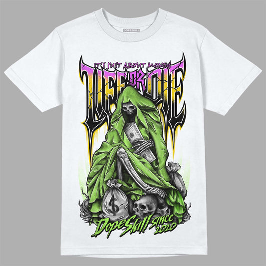 Jordan 5 "Green Bean" DopeSkill T-Shirt Life or Die Graphic Streetwear - White 