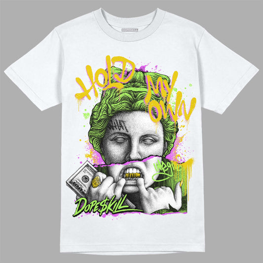 Jordan 5 Green Bean DopeSkill T-shirt Hold My Own Graphic Streetwear - White