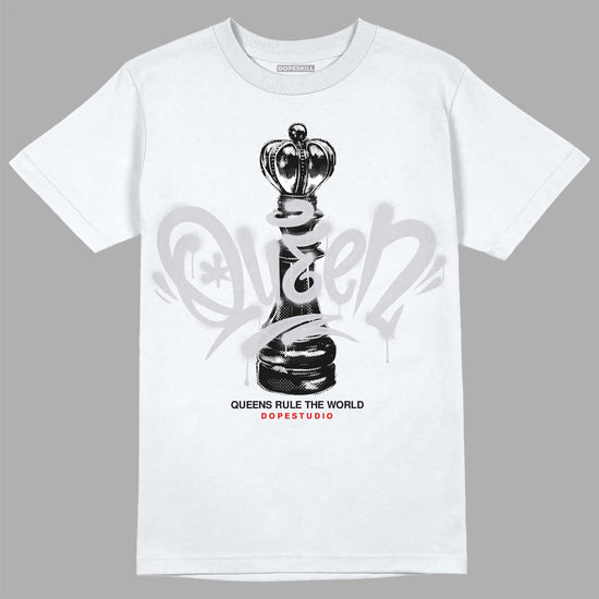 Jordan 2 Retro "Black Cement" DopeSkill T-Shirt Queen Chess Graphic Streetwear - White