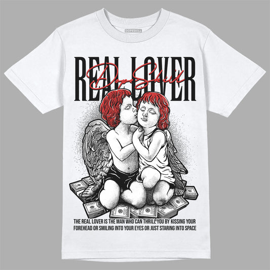 Jordan 1 High OG “Black/White” DopeSkill T-Shirt Real Lover Graphic Streetwear - White 