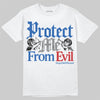 Jordan 3 "True Blue" DopeSkill T-Shirt Protect Me From Evil Graphic Streetwear - White