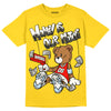 Jordan 6 “Yellow Ochre” DopeSkill Yellow T-shirt Money Is Our Motive Bear Graphic Streetwear